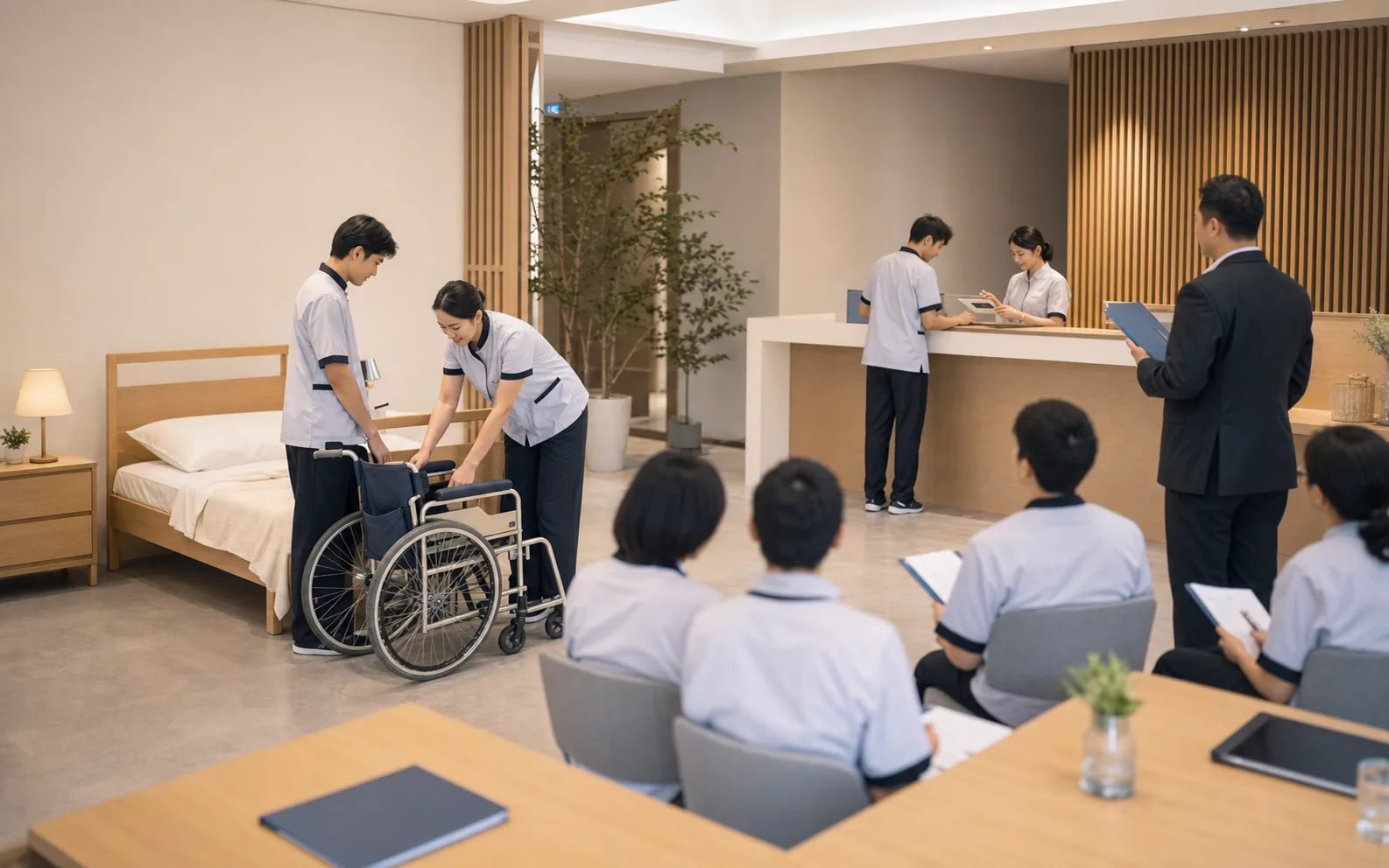 일본 개호와 숙박 준비
